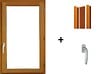 GD MENUISERIES - fenetre Bois 1 Vantail H75 x L50 cm Tirant Droit, tapees iso 120 cm (2 de 1,9m), poignee - vignette