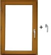 GD MENUISERIES - Fenetre Bois 1 Vantail H60 x L50 cm Côte Tableau Tirant Gauche, poignee (ref 010220F9) - vignette