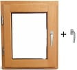 GD MENUISERIES - Fenetre Bois 1 Vantail H45 x L40 cm Côte Tableau Tirant Gauche, poignee (ref 010220F9) - vignette