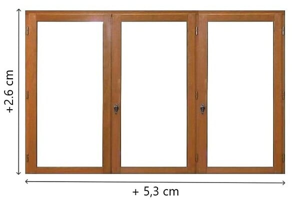 GD MENUISERIES - Fenetre Bois 3 Vantaux H125 x L180 cm Côte Tableau, poignee (ref 010220F9) - large