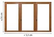 GD MENUISERIES - Fenetre Bois 3 Vantaux H125 x L180 cm Côte Tableau, poignee (ref 010220F9) - vignette