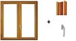 GD MENUISERIES - fenetre Bois 2 Vantaux H105 x L90 cm, tapees iso 120 cm (1 de 1,9m, 1 de 2,28m), poignee - vignette