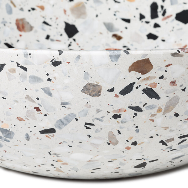 RO'MA NATURE - Vasque à poser ronde bol Terrazzo 38x12 cm - large