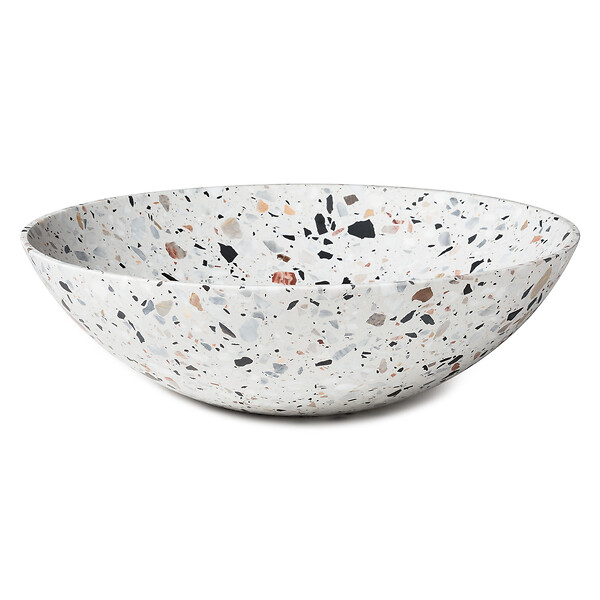 RO'MA NATURE - Vasque à poser ronde bol Terrazzo 38x12 cm - large