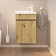 BURGBAD - Meuble WC lave-mains Joline chêne - vignette