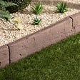 RO'MA NATURE - Bordure de jardin Béton effet Bois Marron 67x22x4,5 cm (à l'unité) - vignette
