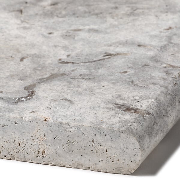 RO'MA NATURE - Bordure de jardin Travertin Gris Silver 61x33x3 cm (à l'unité) - large