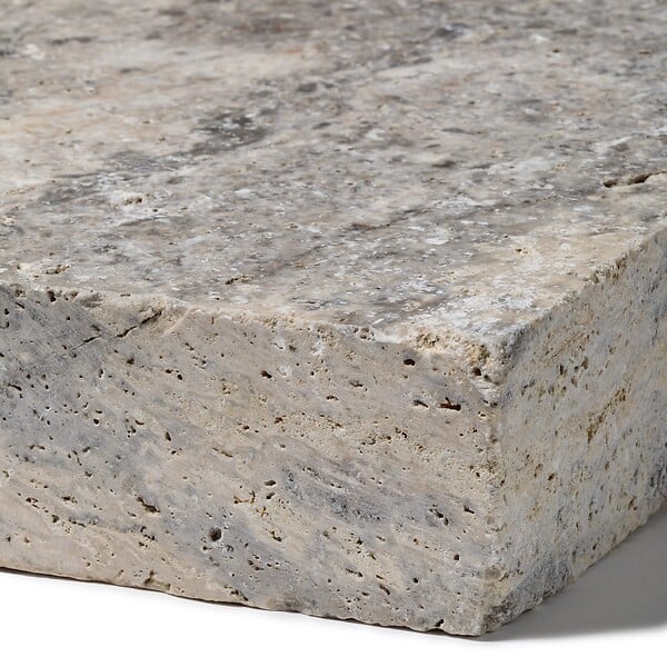 RO'MA NATURE - Bordure de jardin Travertin Gris Silver 70x35x8 cm (à l'unité) - large