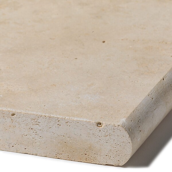 RO'MA NATURE - Bordure de jardin Travertin Beige Clair 61x33x3 cm (à l'unité) - large
