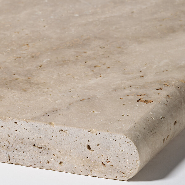 RO'MA NATURE - Bordure de jardin Travertin Beige Nuancé 100x33x3 cm (à l'unité) - large