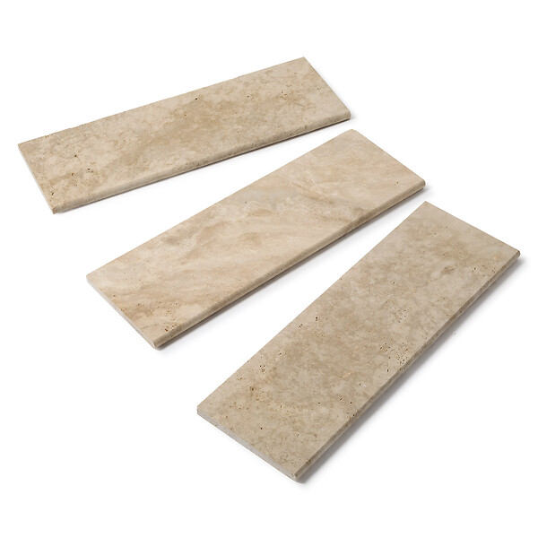 RO'MA NATURE - Bordure de jardin Travertin Beige Nuancé 100x33x3 cm (à l'unité) - large