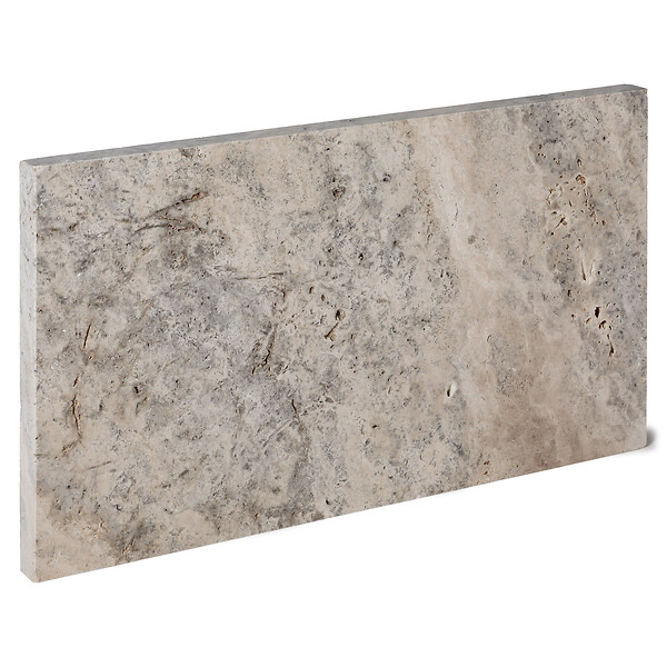 RO'MA NATURE - Bordure de jardin Travertin Gris Silver 61x33x3 cm (à l'unité) - large