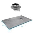AURLANE - Receveur de Douche à Carreler 140x90 cm avec Bondes à Sortie Verticale - Grille Inox - vignette