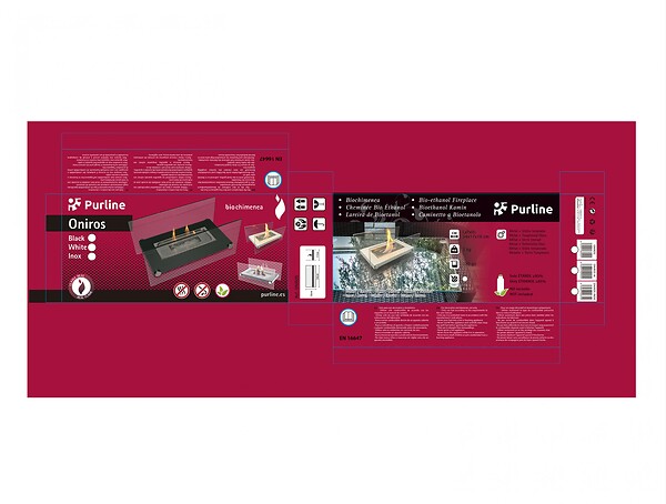 PURLINE - Cheminée éthanol de table en acier inoxydable - large