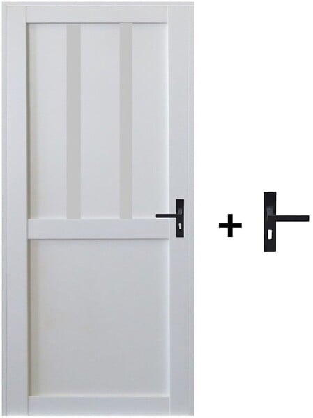GD MENUISERIES - Bloc Porte Atelier 2 panneaux Blanc H204 x L73 cm Côte Tableau P.Gauche,Poignee - large