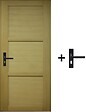 GD MENUISERIES - Bloc Porte Ayous 3 Panneaux H204 x L73 cm Côte Tableau P.Droit,Poignee - vignette