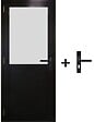 GD MENUISERIES - Bloc Porte Athena Noir H204 x L73 cm Côte Tableau P.Droit,Poignee - vignette