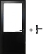GD MENUISERIES - Bloc Porte Atelier Noir sans meneau H204 x L73 cm Côte Tableau P.Gauche,Poignee - vignette