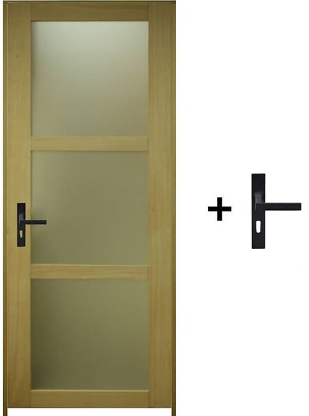 GD MENUISERIES - Bloc Porte Ayous Vitrée H204 x L73 cm Côte Tableau P.Droit,Poignee - large
