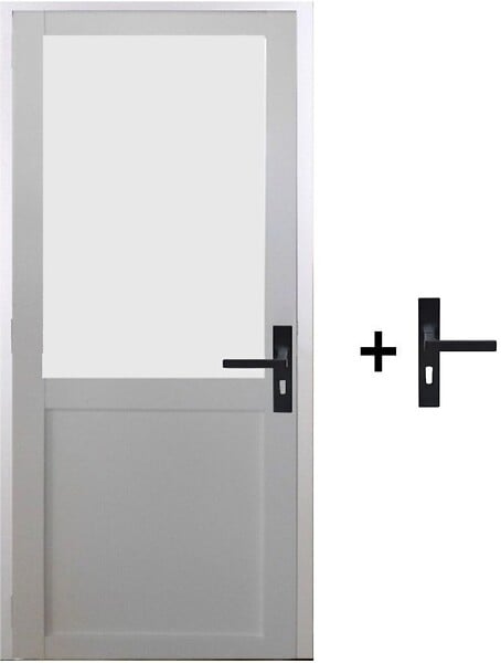 GD MENUISERIES - Bloc Porte Athena BLANC H204 x L73 cm Côte Tableau P.Gauche,Poignee - large