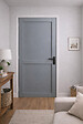 GD MENUISERIES - Bloc Porte Athena Gris Clair 2 panneaux H204 x L73 cm Côte Tableau P.Droit,Poignee - vignette
