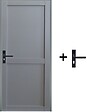 GD MENUISERIES - Bloc Porte Athena Gris Clair 2 panneaux H204 x L73 cm Côte Tableau P.Droit,Poignee - vignette