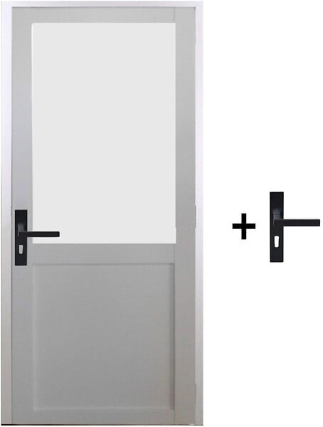 GD MENUISERIES - Bloc Porte Athena BLANC H204 x L73 cm Côte Tableau P.Droit,Poignee - large