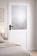 GD MENUISERIES - Bloc Porte Athena BLANC H204 x L83 cm Côte Tableau P.Droit,Poignee - vignette