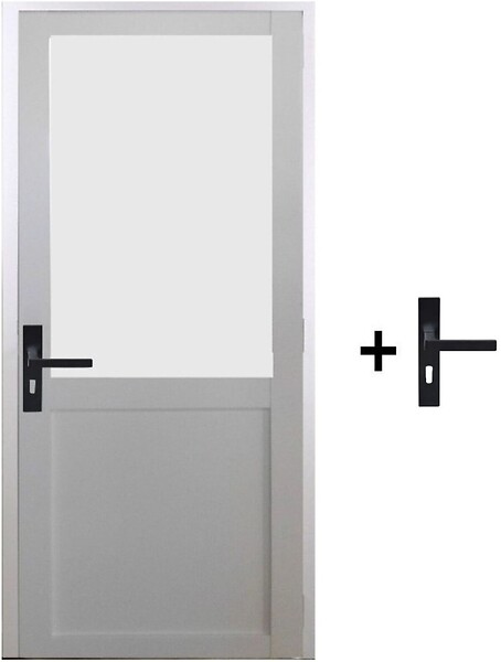 GD MENUISERIES - Bloc Porte Athena BLANC H204 x L83 cm Côte Tableau P.Droit,Poignee - large