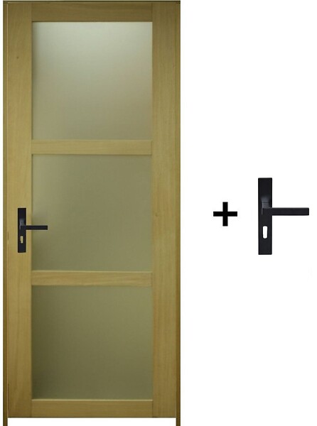 GD MENUISERIES - Bloc Porte Ayous Vitrée H204 x L83 cm Côte Tableau P.Droit,Poignee - large