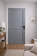 GD MENUISERIES - Bloc Porte Athena Gris Clair 2 panneaux H204 x L83 cm Côte Tableau P.Droit,Poignee - vignette