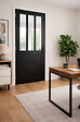 GD MENUISERIES - Bloc Porte Atelier Noir H204 x L83 cm Côte Tableau P.Droit, Poignee - vignette