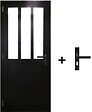 GD MENUISERIES - Bloc Porte Atelier Noir H204 x L83 cm Côte Tableau P.Droit, Poignee - vignette