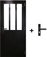 GD MENUISERIES - Bloc Porte Atelier Noir H204 x L73 cm Poussant GaucheCôte Tableau,Poignee - vignette
