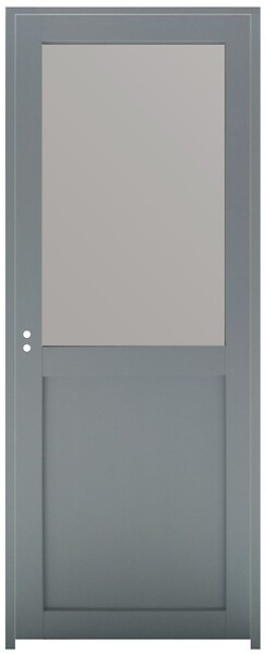 GD MENUISERIES - Bloc Porte Athena Gris Clair Vitrée H204 x L83 cm Côte Tableau P.Droit - large