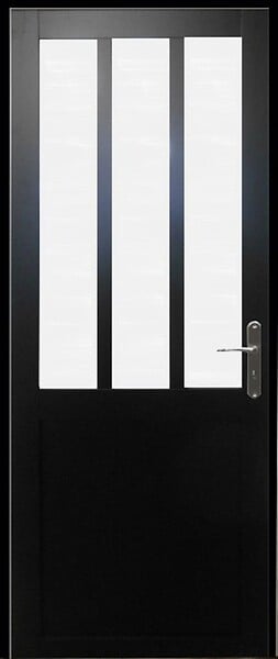GD MENUISERIES - Bloc Porte Atelier Noir vitre depoli H204 x L73 cm Côte Tableau P.Gauche - large