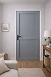 GD MENUISERIES - Bloc Porte Athena Gris Clair 2 panneaux H204 x L73 cm Côte Tableau P.Gauche,Poignee - vignette