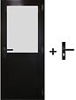 GD MENUISERIES - Bloc Porte Athena Noir H204 x L83 cm Côte Tableau P.Gauche,Poignee - vignette