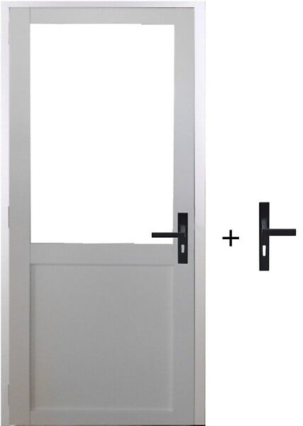 GD MENUISERIES - Bloc Porte Atelier BLANC sans meneau H204 x L83 cm Côte Tableau P.Gauche,Poignee - large