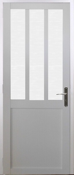 GD MENUISERIES - Bloc Porte Atelier BLANC vitre depoli H204 x L83 cm Côte Tableau P.Gauche - large