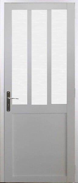 GD MENUISERIES - Bloc Porte Atelier BLANC vitre depoli H204 x L83 cm Côte Tableau P.Droit - large