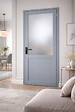 GD MENUISERIES - Bloc Porte Athena Gris Clair Vitrée H204 x L73 cm Côte Tableau P.Gauche,Poignee - vignette
