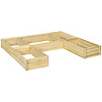 OUTSUNNY - Lot de 5 jardinières - ensemble de 5 carrés potagers - forme personnalisable - bois de sapin pré-huilé - vignette
