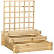OUTSUNNY - Jardinière avec treillis - jardinière en escalier 3 niveaux - dim. 95L x 95l x 110H cm - bois sapin pré-huilé - vignette