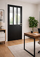 GD MENUISERIES - Bloc Porte Atelier Noir H204 x L83 cm Côte Tableau P.Droit,Poignee Pomerol - vignette