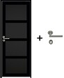 GD MENUISERIES - Bloc Porte Telia noir 4 panneaux H204 x L83 cm Côte Tableau P.Droit,Poignee Pomerol - vignette