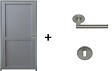 GD MENUISERIES - Bloc Porte Athena Gris Clair 2 panneaux H204 x L83 cm Côte Tableau P.Gauche,Poignee Pomerol - vignette