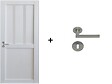GD MENUISERIES - Bloc Porte Atelier 2 panneaux Blanc H204 x L83 cm Côte Tableau P.Droit,Poignee Pomerol - vignette