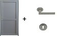 GD MENUISERIES - Bloc Porte Athena Gris Clair 2 panneaux H204 x L83 cm Côte Tableau P.Droit,Poignee Pomerol - vignette