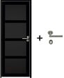 GD MENUISERIES - Bloc Porte Telia noir 4 panneaux H204 x L73 cm Côte Tableau P.Gauche,Poignee Pomerol - vignette